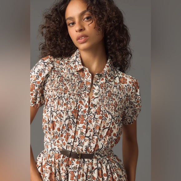 Anthropologie Maeve Short-Sleeve Belted
Midi Shirt Dress - XL - Picture 3 of 12